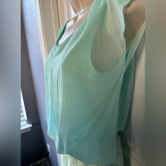 Beautiful aqua lace skirt and chiffon top mini dress - Picture 7 of 11